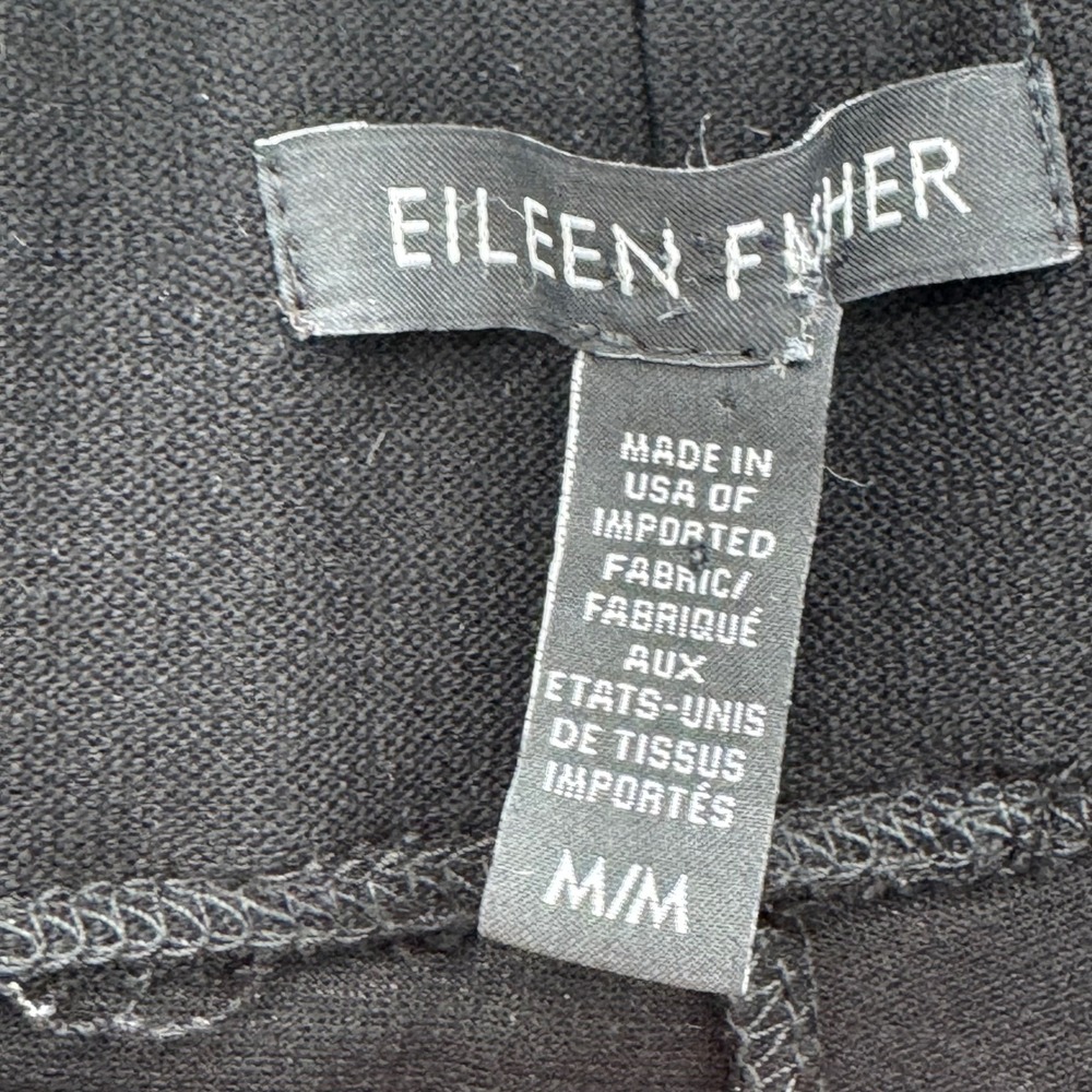 Eileen Fisher Viscose Knit Stretch Pull On Pant Size M Black USA Career Office - Picture 2 of 8